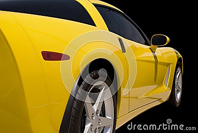 Yellow Sports Car Stock Photo