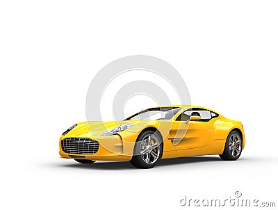 Yellow sports car - beauty studio shot Stock Photo