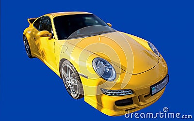 Yellow sports car. Editorial Stock Photo