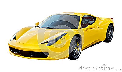 Yellow sports car isolated Editorial Stock Photo