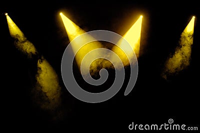 Yellow Spotlights Stock Photo