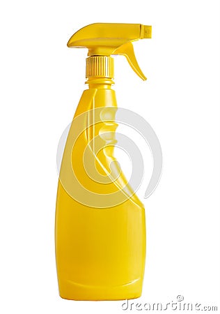 Yellow spray bottle Stock Photo