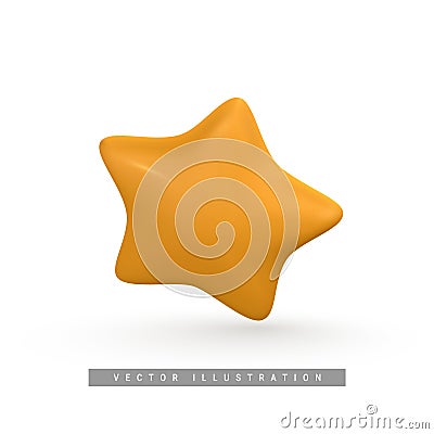 Yellow star. Customer rating feedback concept in cartoon minimal style. Vector illustration Vector Illustration