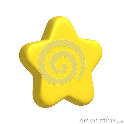 Yellow star. Customer rating feedback, rang, rating, achievements and decor concept Stock Photo