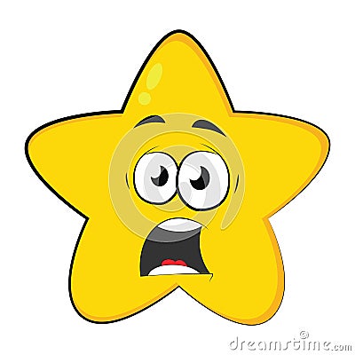 yellow star face surprised emotion Stock Photo