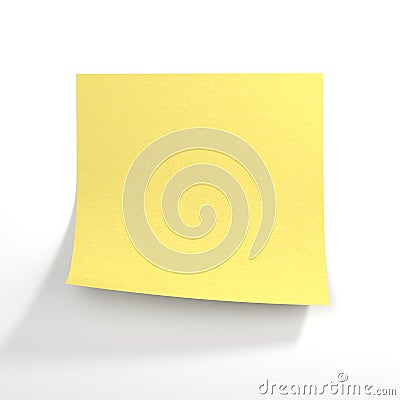 Yellow stick note. Front view Stock Photo