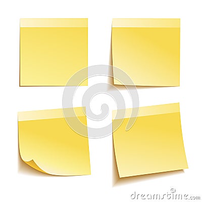 Yellow stick note Vector Illustration