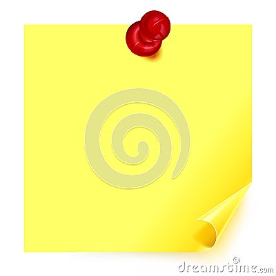 Yellow sticker with curled corner Vector Illustration