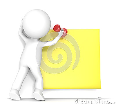 Yellow Sticky Note. Stock Photo