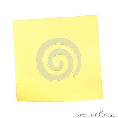 Yellow sticky note isolated on white Stock Photo