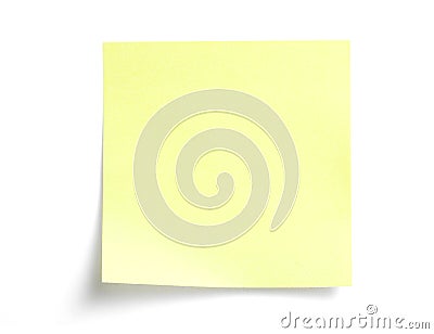 Yellow sticky note on white Stock Photo