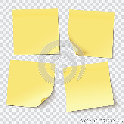 Yellow sticky notes Vector Illustration