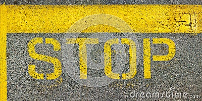 Stop line painted on asphalt Stock Photo