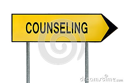 Yellow street concept counseling sign Stock Photo