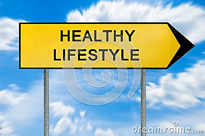 Yellow street concept healthy lifestyle sign Stock Photo