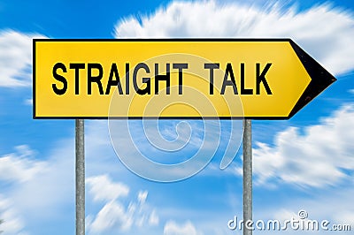 Yellow street concept straight talk sign Stock Photo
