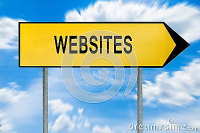 Yellow street concept websites sign Stock Photo