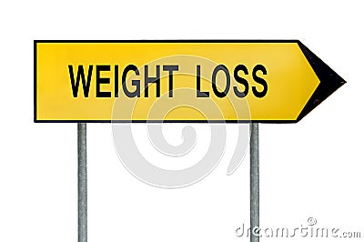 Yellow street concept weight lost sign Stock Photo