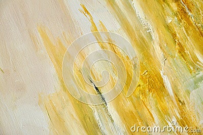 Yellow strokes abstract painting Stock Photo