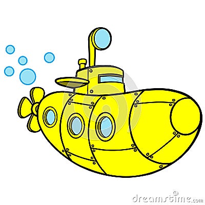 Yellow Submarine Vector Illustration