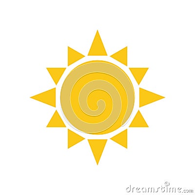 Yellow sun isolated - PNG Cartoon Illustration