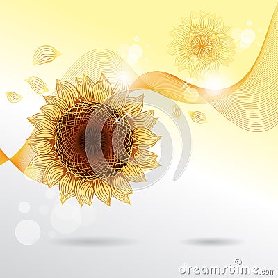 Yellow sunflowers. Vector flower element for Vector Illustration