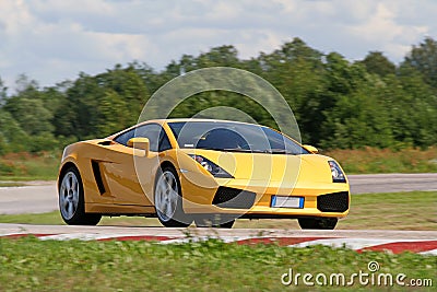 Yellow supercar Stock Photo