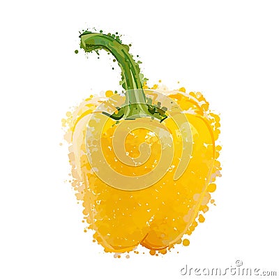 Yellow sweet pepper of blots Vector Illustration