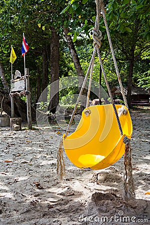 Yellow swing Stock Photo