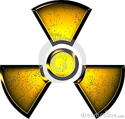 Yellow symbol of radiation Stock Photo