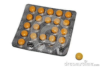 Yellow tablets Stock Photo