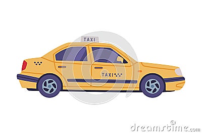 Yellow Taxi Cab as Turkey Transport for Hire Vector Illustration Vector Illustration