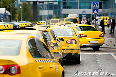 Yellow taxi cabs Stock Photo