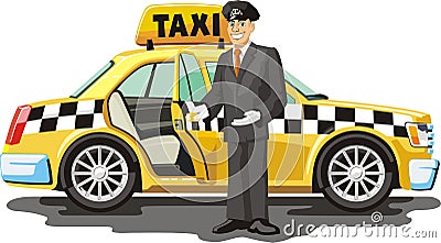 Yellow taxi Vector Illustration