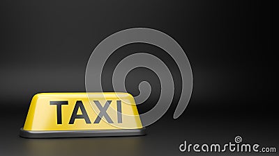 Taxi Roof Signboard with Copyspace Stock Photo