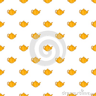 Yellow teapot pattern, cartoon style Vector Illustration