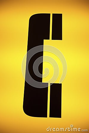 Yellow telephone sign Stock Photo