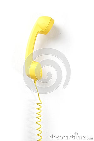 Yellow Telephone Stock Photo