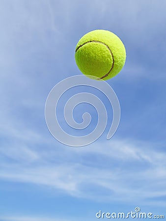 Yellow Tennis Ball In The Air Stock Images - Image: 13839044