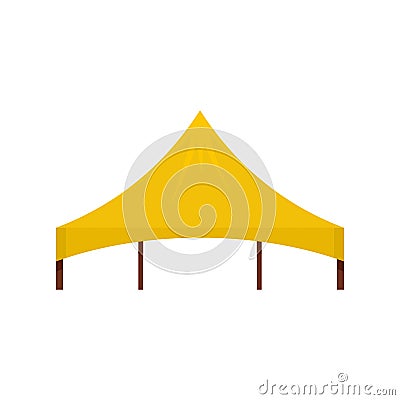 Yellow tent icon, flat style Vector Illustration