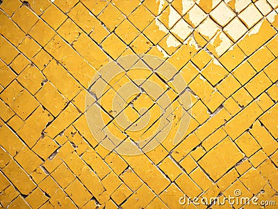 Yellow tile wall texture background. Stock Photo