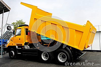 Yellow tipper Stock Photo