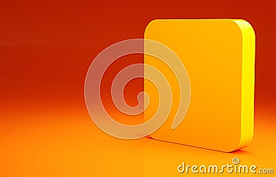 Yellow Tire track icon isolated on orange background. Minimalism concept. 3d illustration 3D render Cartoon Illustration