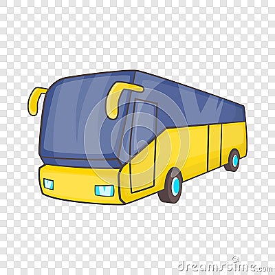 Yellow tourist bus icon, cartoon style Vector Illustration