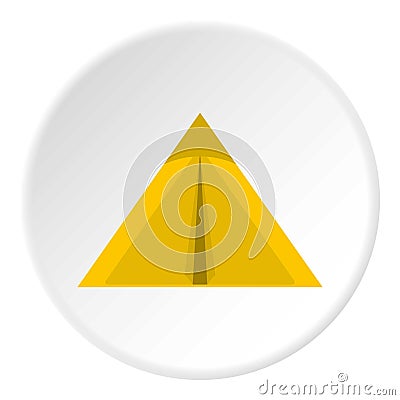 Yellow tourist tent for travel and camping icon Vector Illustration