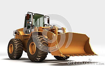 Yellow Tractor Stock Photo