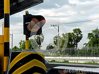 Yellow traffic light Stock Photo