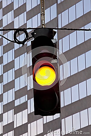 Yellow Traffic Signal Stock Photo