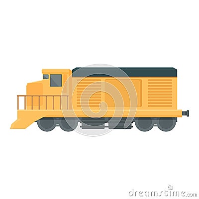 Yellow train icon cartoon vector. Cargo wagon Vector Illustration