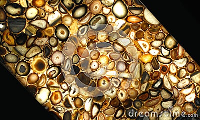 Yellow transparent agate stone wall Stock Photo